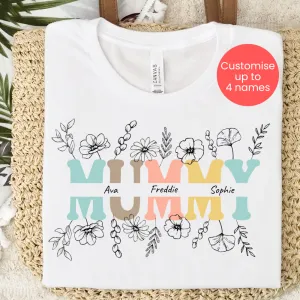 Mummy Wildflower Personalised T-Shirt pregnancy jeans best price