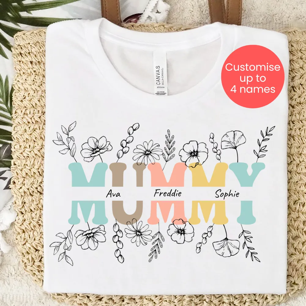 Mummy Wildflower Personalised T-Shirt pregnancy jeans best price