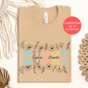 Mummy Wildflower Personalised T-Shirt pregnancy jeans best price