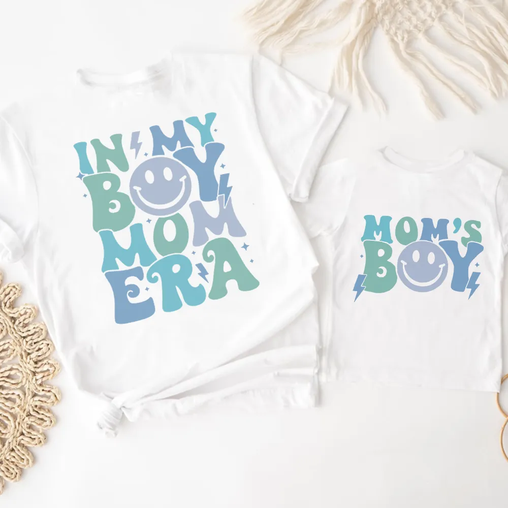 My Boy Mom Era & Mom's Boy Matching T-shirts maternity leggings online