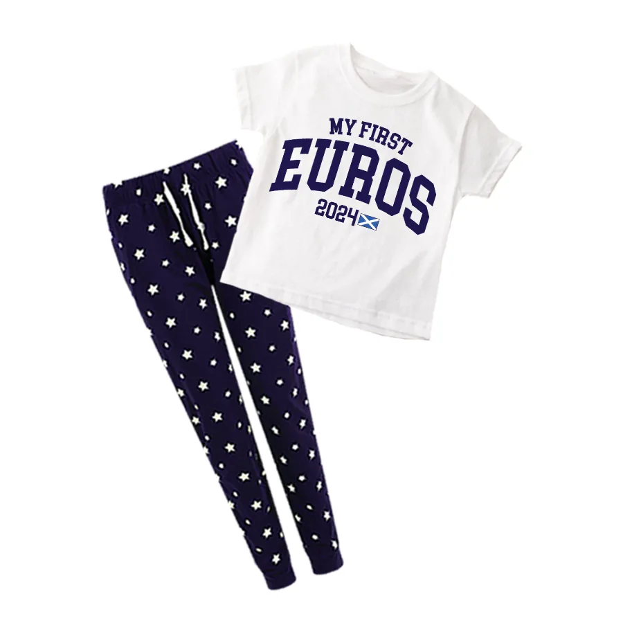 My First Euros 2024 Scotland Kids Star Pyjamas - White/Navy girls jeans best deals