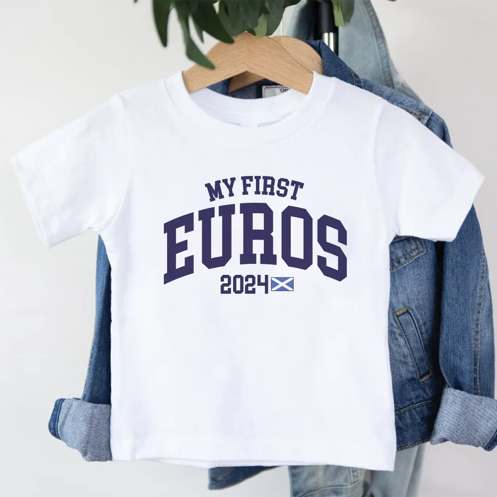 My First Euros 2024 Scotland T-shirts girls jeans best deals