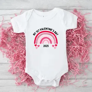 My First Valentines Day 2025 Rainbow Baby Vest cheap baby clothes online
