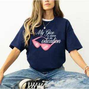 My Give A Damn Is On Vacation Women's T-shirt pregnancy jeans best price
