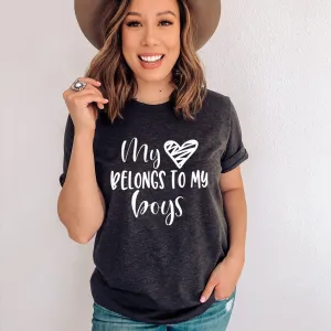My Heart Belongs To Boys T-Shirt mum jeans promo