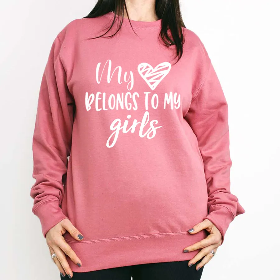 My Heart Belongs To Girls Sweatshirt mum jeans promo