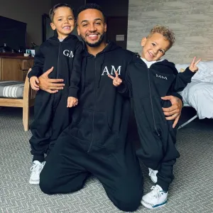 MyStyle Personalised Classic Matching Black Onesies dads clothes cheap