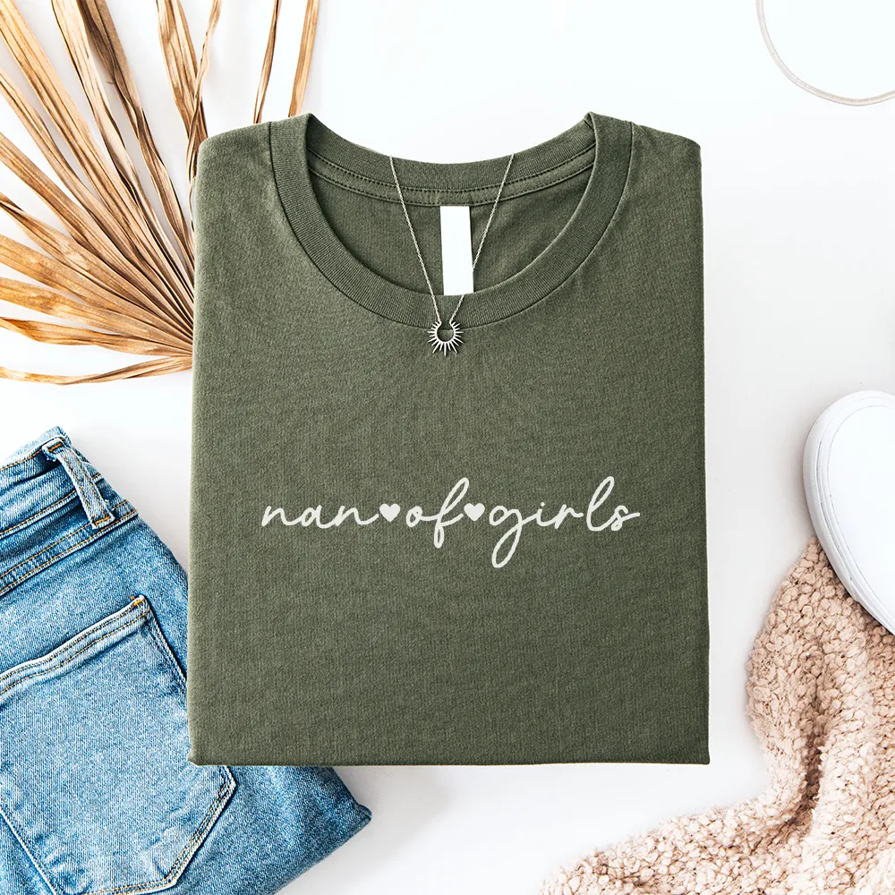 Nan of Girls Script Heart T-Shirt grandma outfits sale