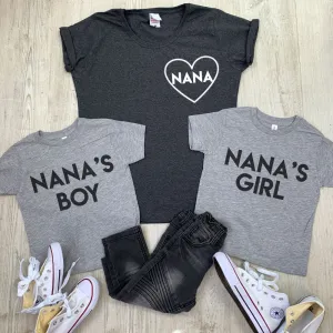 Nana & Nana's Boy & Girl Matching Tees (MRK X) grandma outfits sale