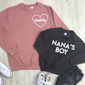 Nana & Nana's Boy Grandson Matching Sweaters (MRK X) grandma outfits sale