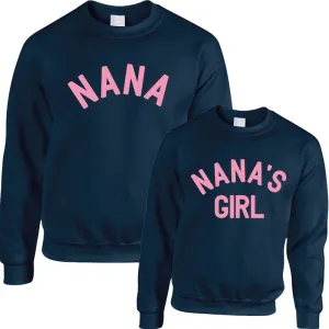 Nana & Nana's Girl Classic Navy/Pink Sweatshirts grandma outfits sale