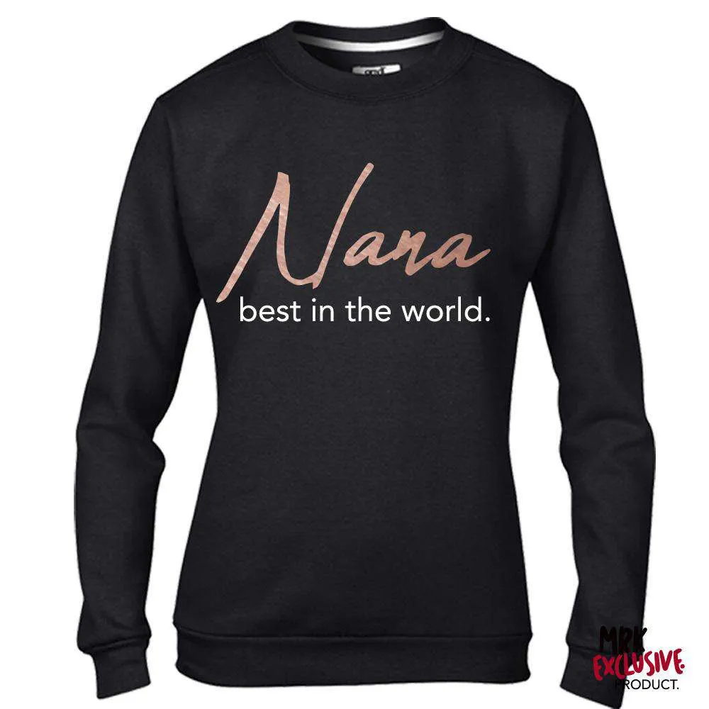 Nana Best In World Black/Rose Sweater (MRK X) grandma outfits sale
