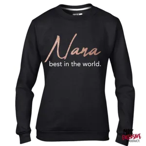 Nana Best In World Black/Rose Sweater (MRK X) grandma outfits sale