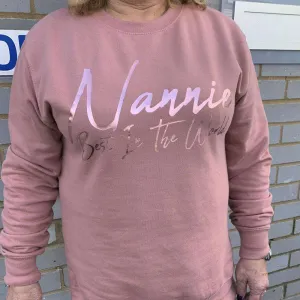 Nannie OR Nanny New Script Best In World Sweater (MRK X) grandma outfits sale