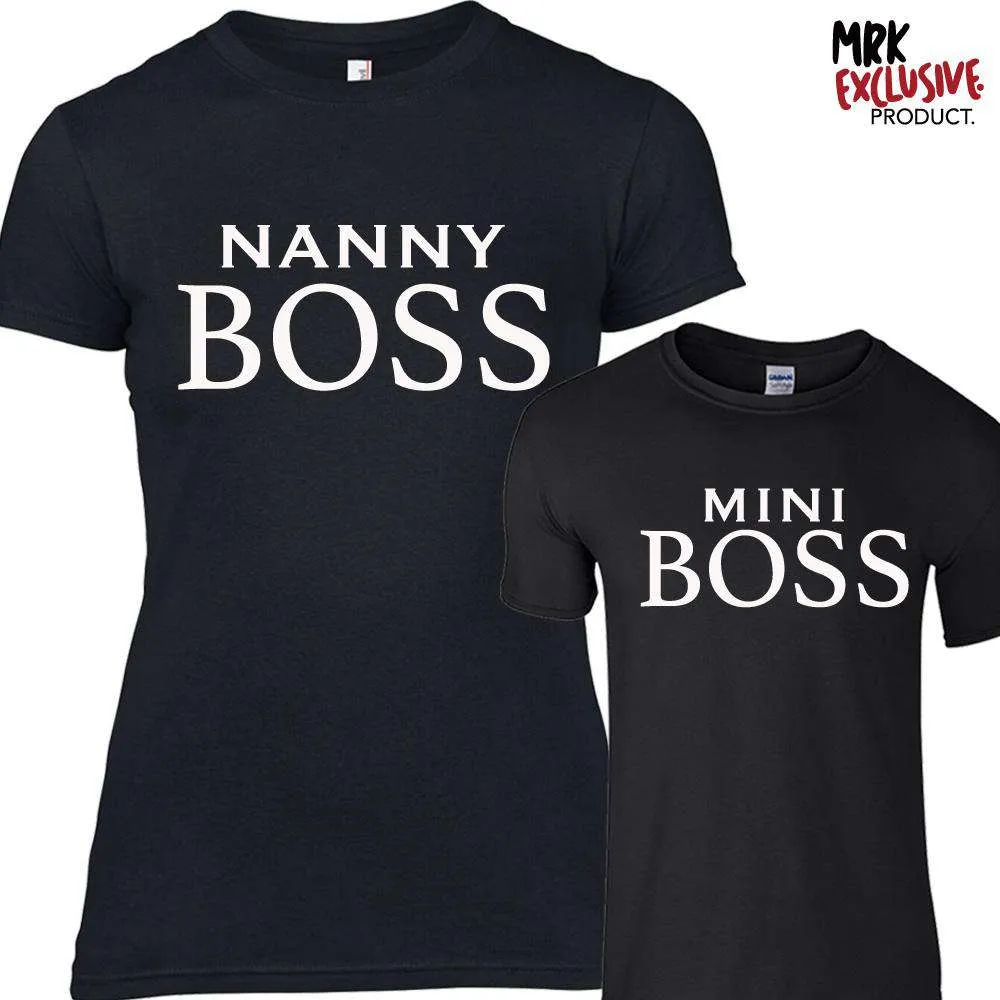 Nanny & Mini Boss Black Matching Tees (MRK X) grandma outfits sale