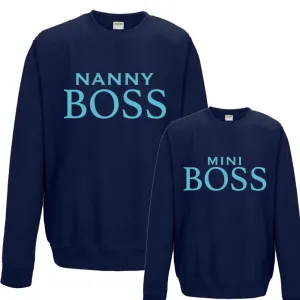 Nanny & Mini Boss Matching Sweatshirts (MRK X) grandma outfits sale