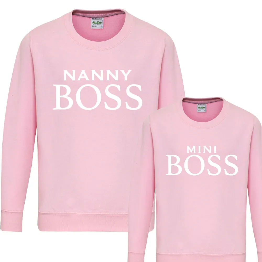 Nanny & Mini Boss Matching Sweatshirts (MRK X) grandma outfits sale