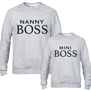 Nanny & Mini Boss Matching Sweatshirts (MRK X) grandma outfits sale