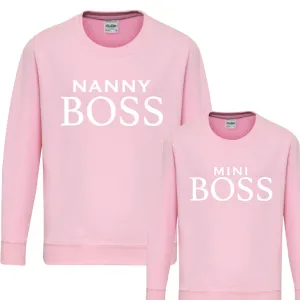 Nanny & Mini Boss Matching Sweatshirts (MRK X) grandma outfits sale