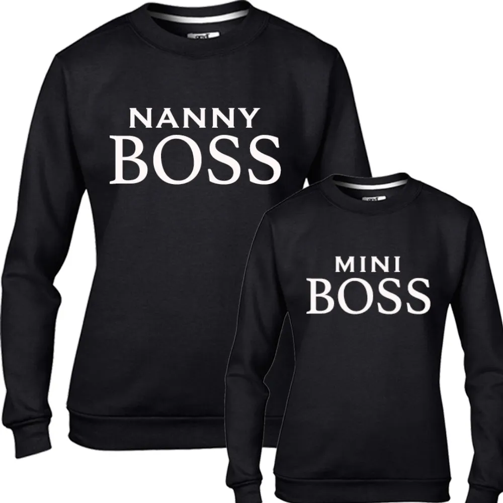Nanny & Mini Boss Matching Sweatshirts (MRK X) grandma outfits sale