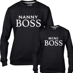 Nanny & Mini Boss Matching Sweatshirts (MRK X) grandma outfits sale