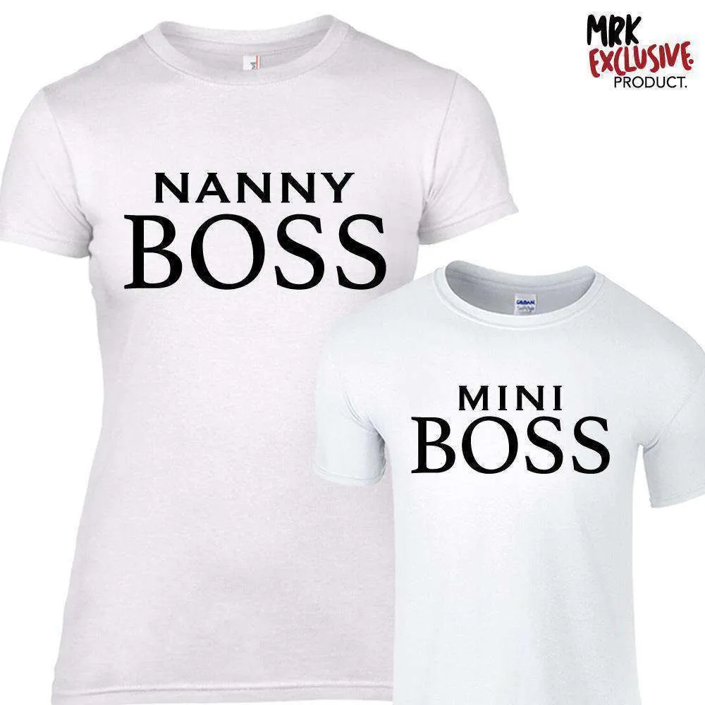 Nanny & Mini Boss White Matching Tees (MRK X) grandma outfits sale