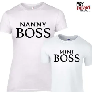Nanny & Mini Boss White Matching Tees (MRK X) grandma outfits sale