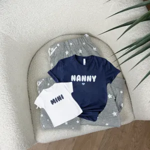 Nanny & Mini Ditsy Floral Matching Grey Star Pyjamas grandma outfits sale