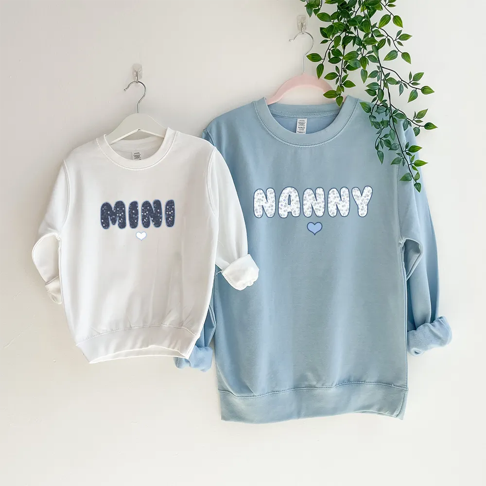 Nanny & Mini Ditsy Floral Matching Sweatshirts grandma outfits sale