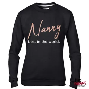 Nanny Best In World Black/Rose Sweater (MRK X) grandma outfits sale