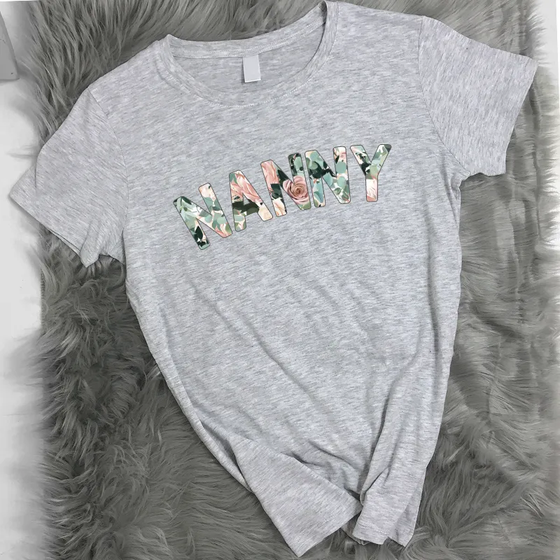 Nanny Floral Print T-Shirt grandma outfits sale