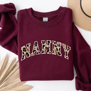 Nanny Leopard Varsity Sweatshirt grandma outfits sale