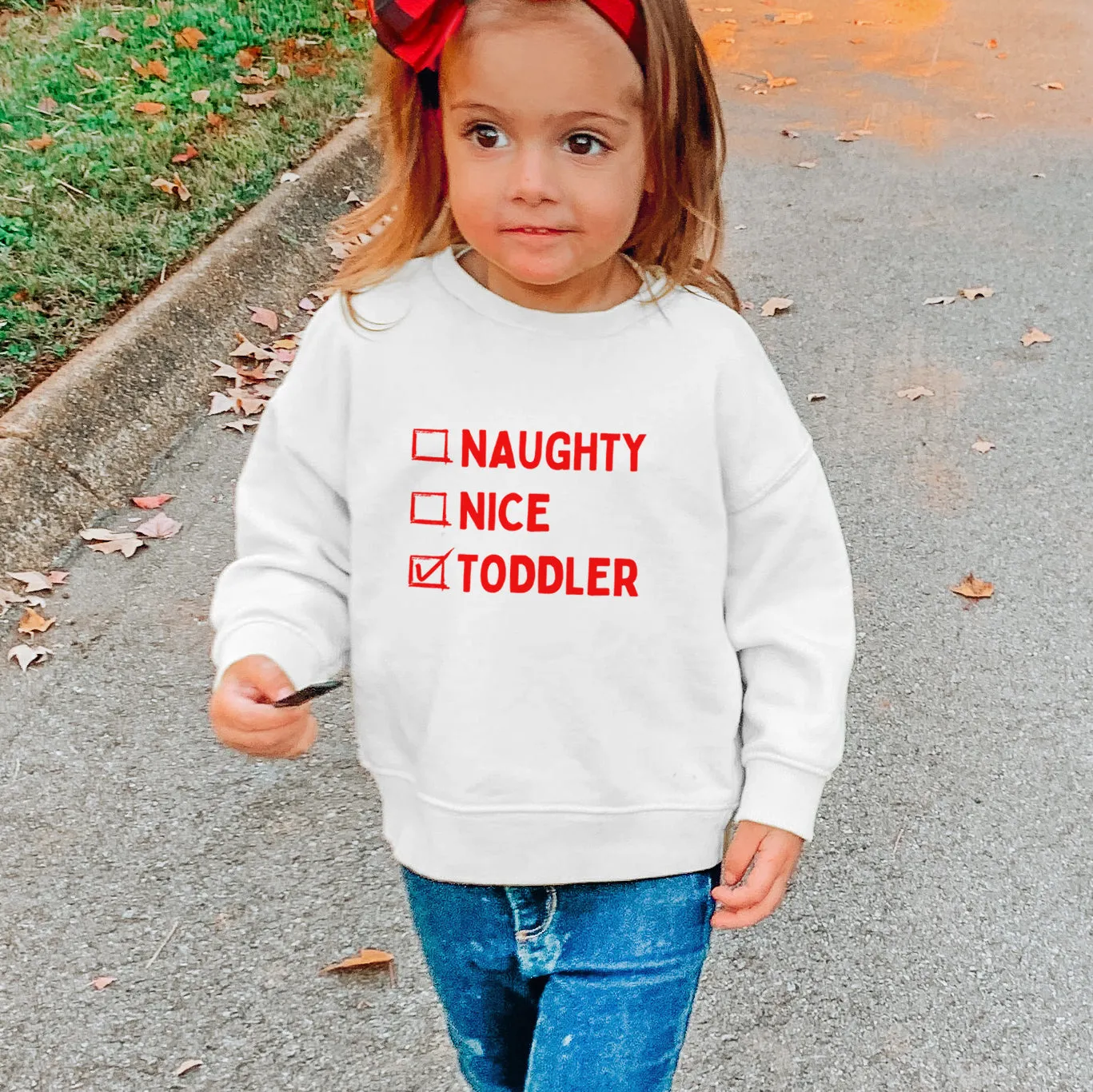 Naughty Nice Toddler Kids Christmas Sweatshirt girls skirts clearance