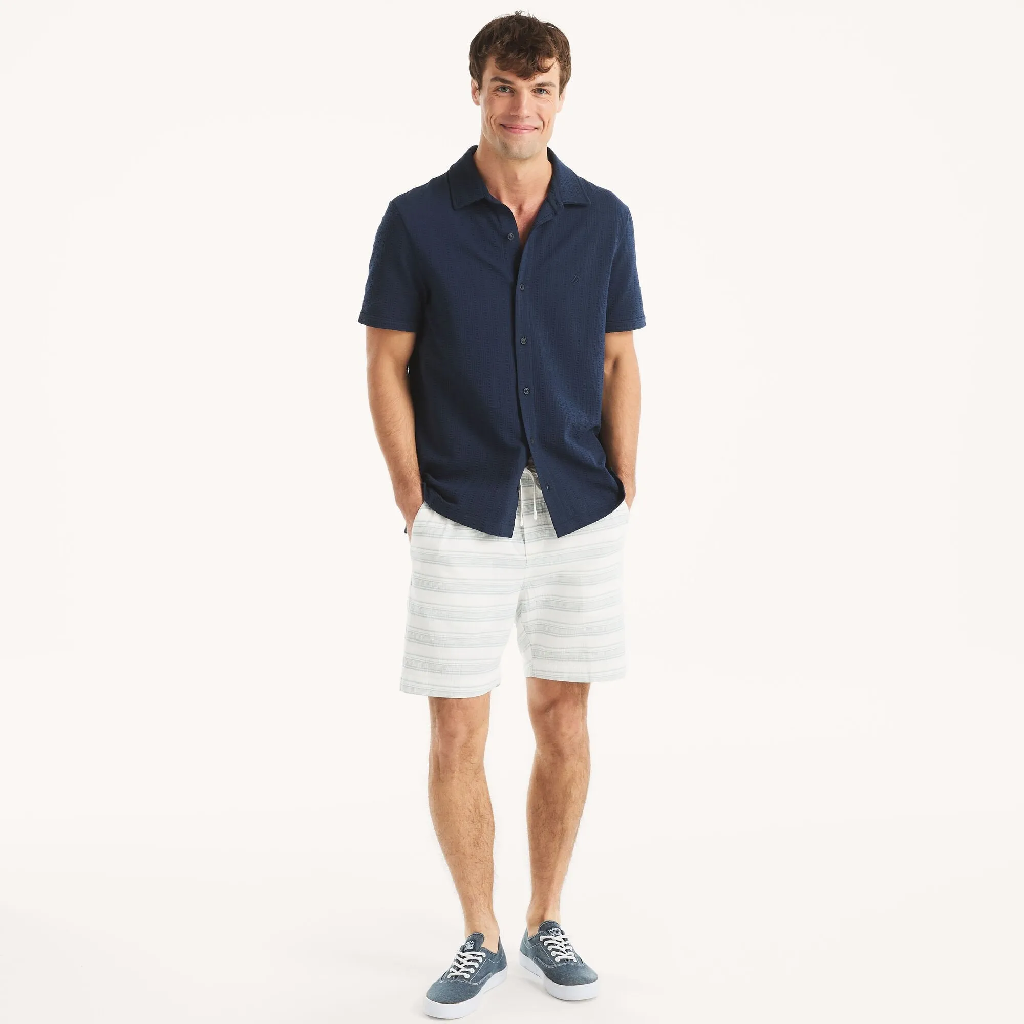Nautica Mens 7" Striped Short