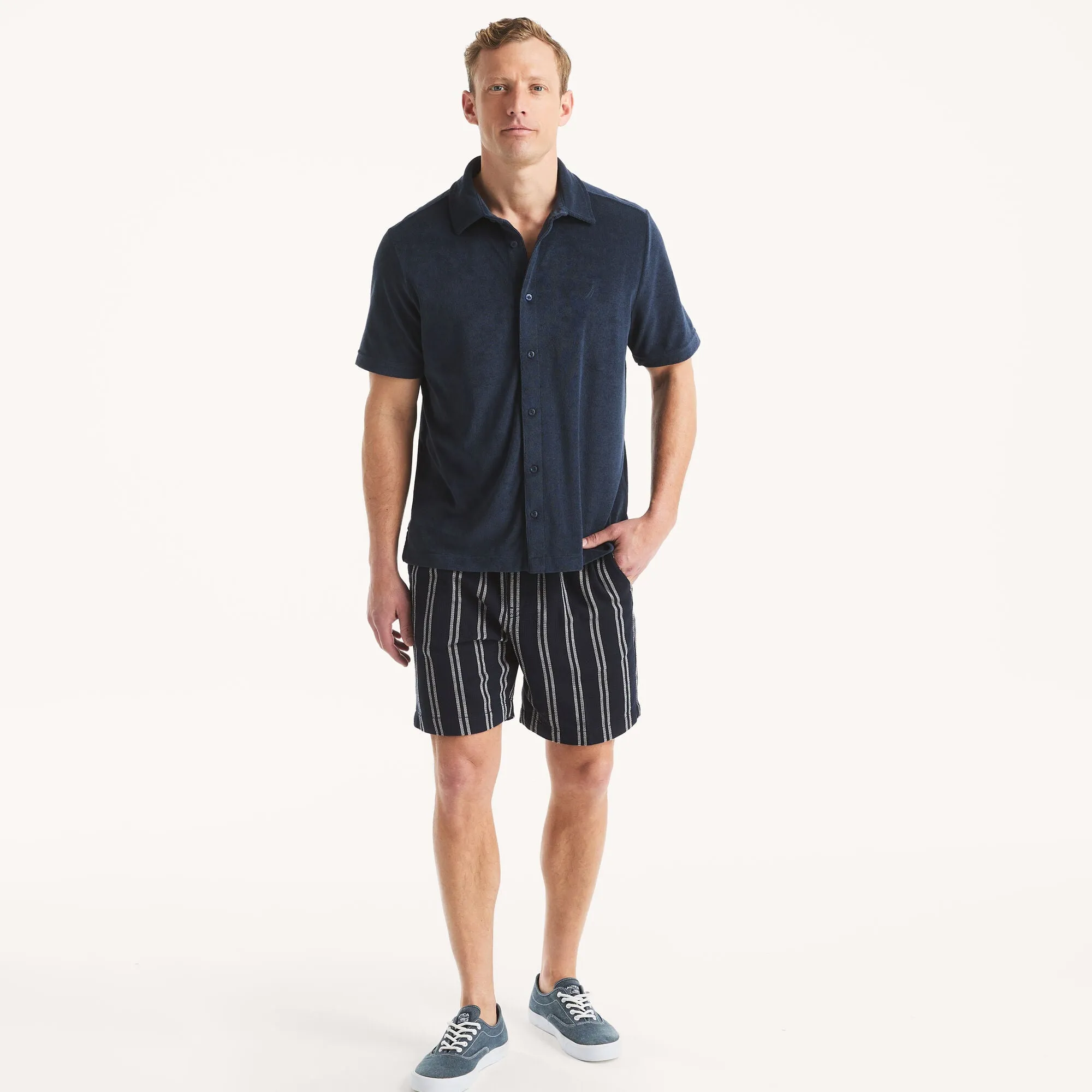 Nautica Mens 7" Striped Short