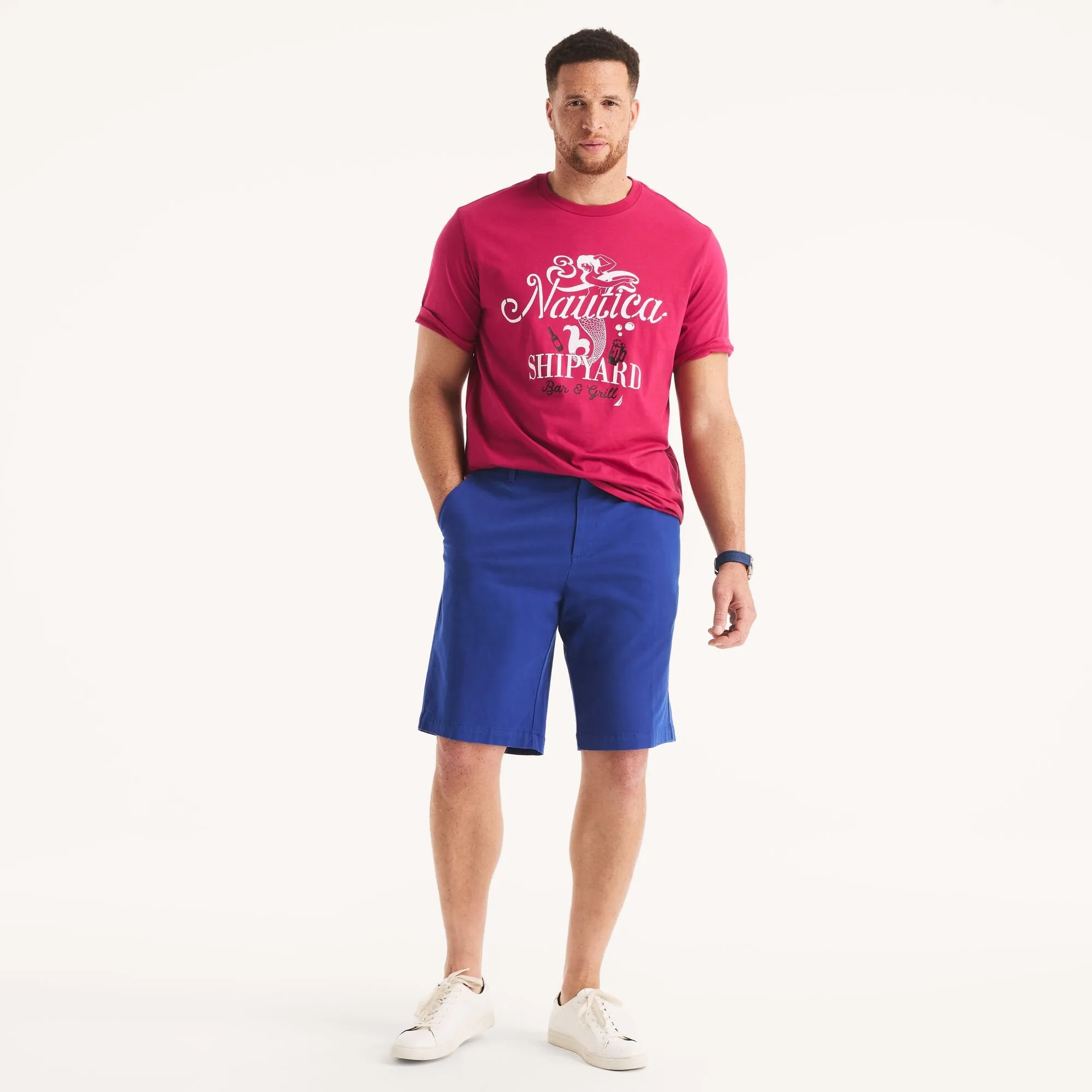 Nautica Mens Big & Tall 8.5" Stretch Deck Short