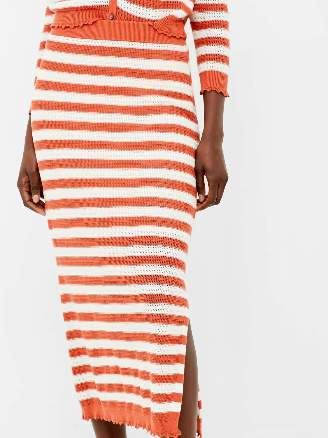 Nesta Midi Skirt In Rosewood/cream