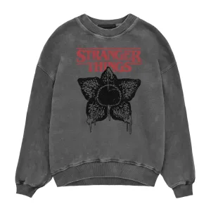Netflix Stranger Things Horror Silhouette Acid Wash Unisex Sweatshirt maternity dresses promo