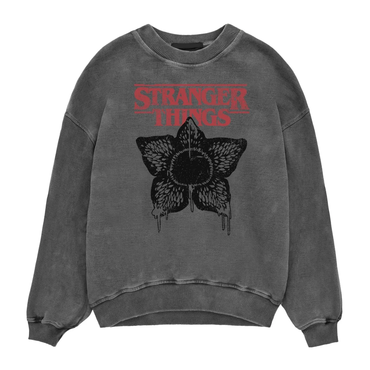Netflix Stranger Things Horror Silhouette Acid Wash Unisex Sweatshirt maternity dresses promo