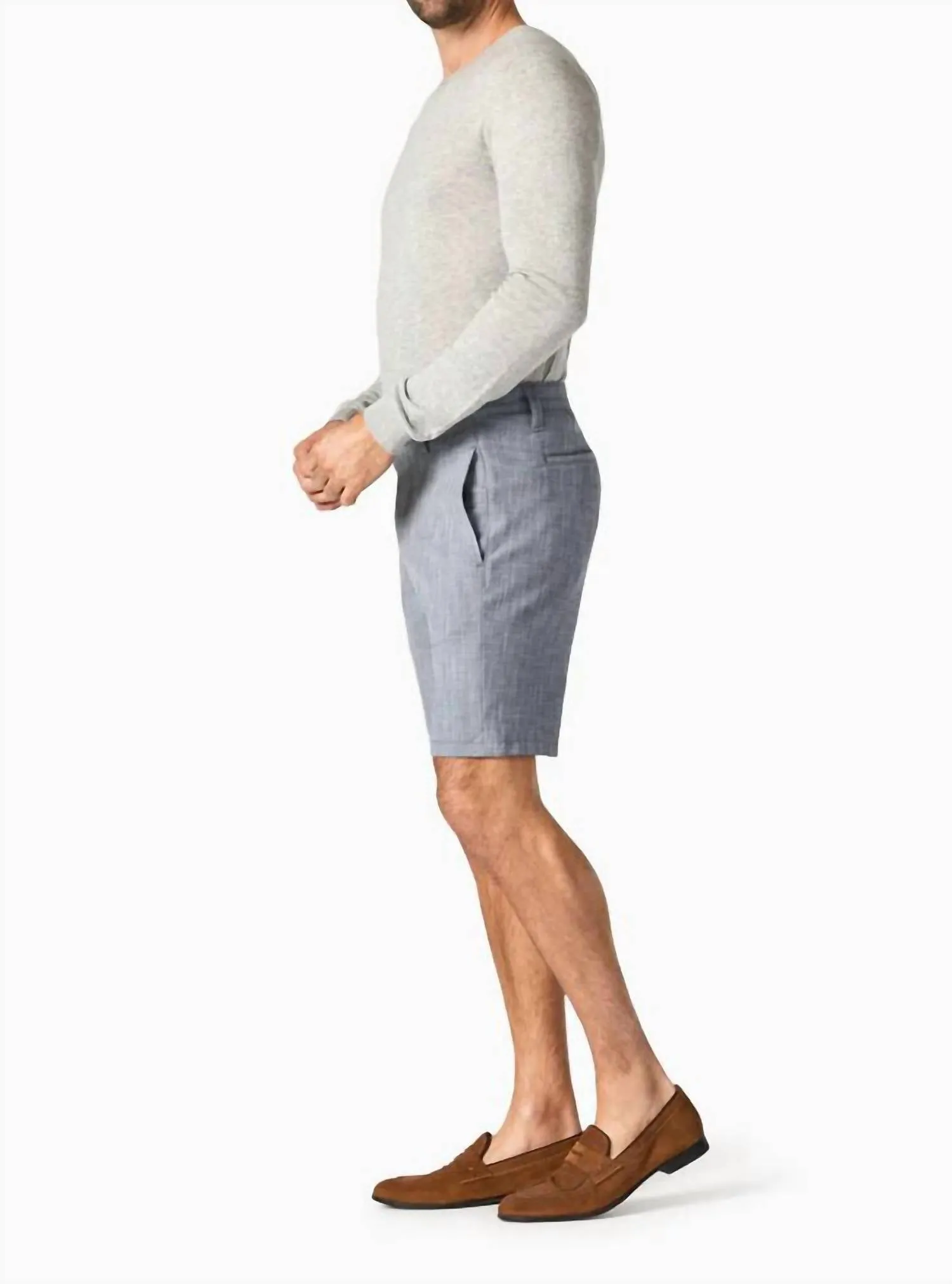 Nevada Shorts In Grey Cross Twill