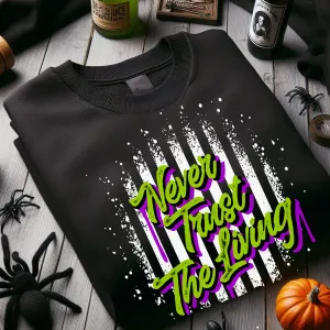 Never Trust The Living Sweater mum jeans promo