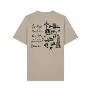 New York Sketch Front & Back Graphic T-Shirt dad hats promo code
