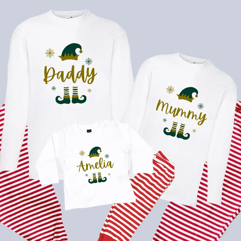 North Pole Elf Family Long Sleeve & Red Stripe Pyjama Set dad hats promo code