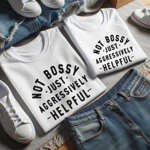 Not Bossy But Helpful Mum Matching T-Shirts White maternity wear outlet