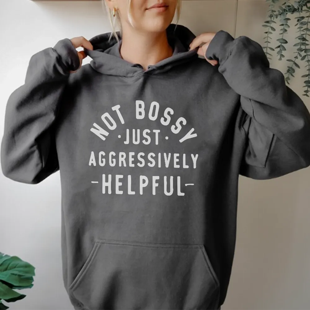 Not Bossy But Helpful Women's Hoodie postpartum clothes sale