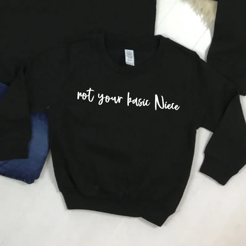 Not Your Basic Auntie & Basic Niece Matching Sweatshirts Black (MRK X)