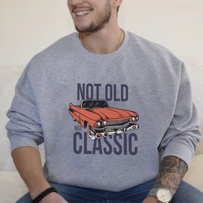 Not Old Just Classic Graphic Sweatshirt dad jeans best price