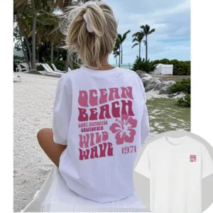 Ocean Beach Wild Wave Back Logo T-Shirt girls pajamas promo