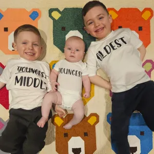 Oldest/Youngest/Middle Sibling Announcement White T-Shirts/Bodysuit girls dresses outlet