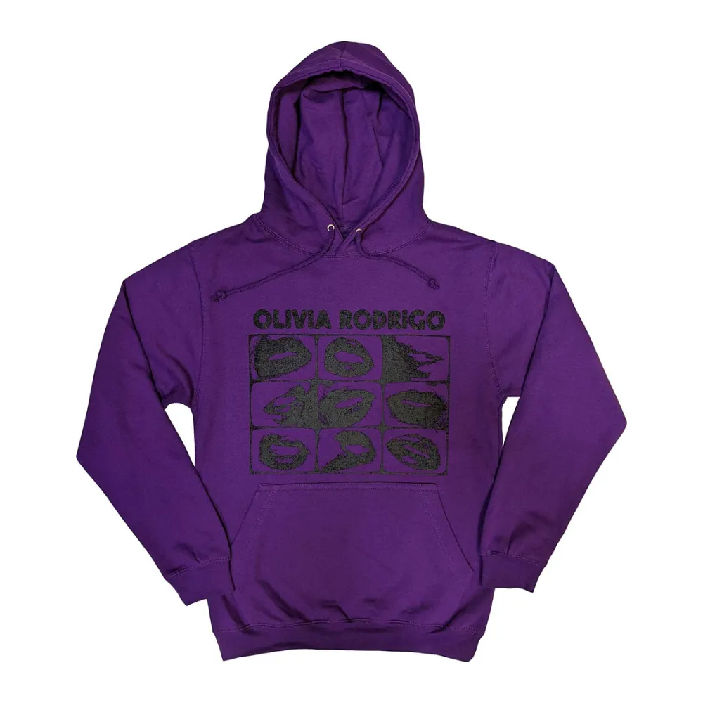 Olivia Rodrigo Threshold Lips Grid Hoodie discount girls tops